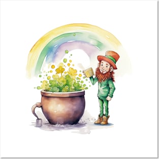 Watercolor Leprechaun Posters and Art